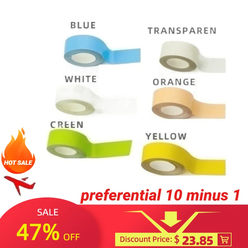

Thermal Label Printer Transparent Continuous Printing Paper 6 Roll 15mmx430cm GoldSand Flow Oil Resistant Tearing Waterproof