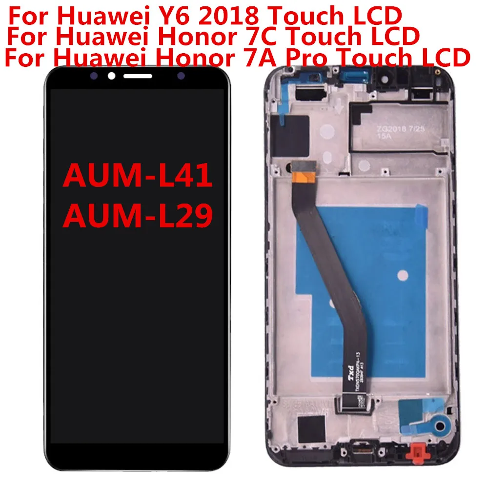 

5.7 " AUM-L41 Display For Honor 7C LCD Display Touch Screen Digitizer ATU LX1 / L21 For Huawei Honor 7A Pro AUM-L29 LCD Y6 2018