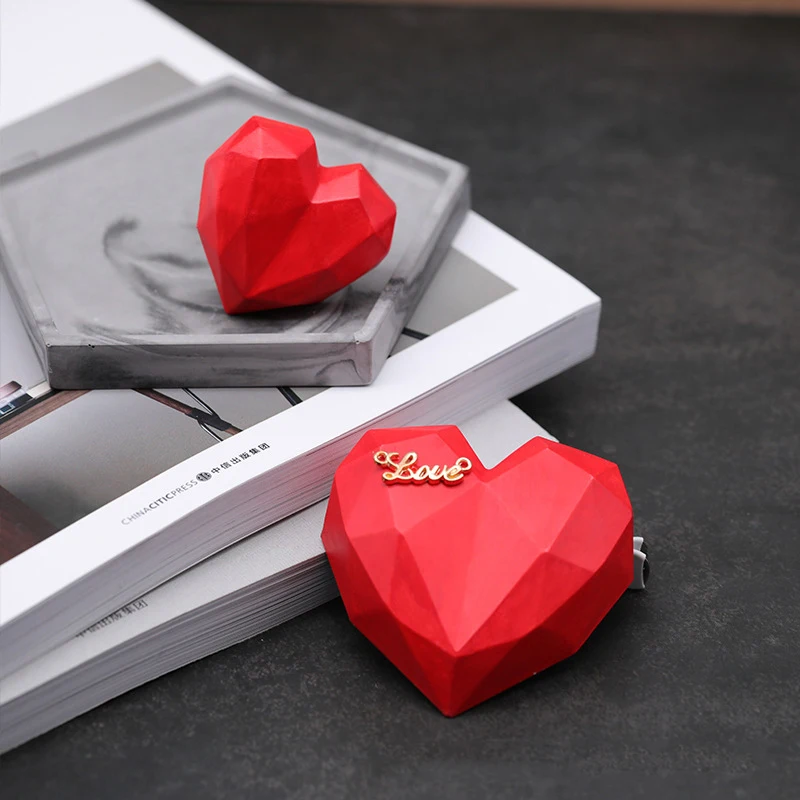 

3D Diamond Soap Mold Love Heart Shape Candle Silicone Mold Cake Chocolate Cookie Muffin Baking Tool Dessert Decoration Molds