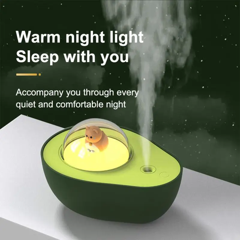 

Humidifier USB Mute Humidifier With Night Light Cute Avocado Aromatherapy Desk Bedroom Desktop Portable Large Spray Car Purifier
