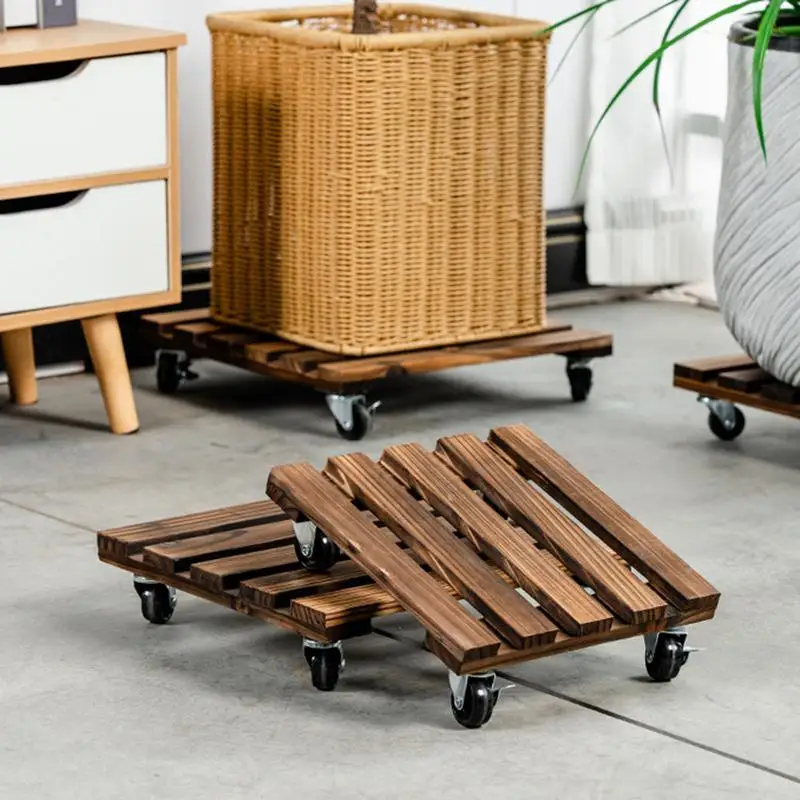 

Подставка для растений на колесиках, деревянная тележка для цветов с колесиками