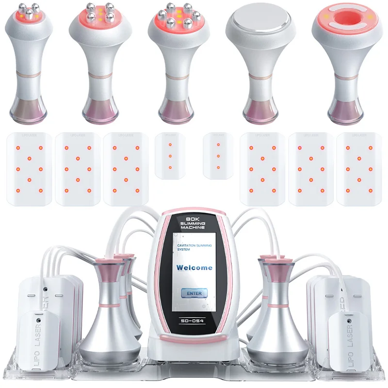 

New Design 6 in 1 80k Ultrasonic Cavitation RF Vacuum Lipolaser Radio Frequency Skin Tightening Body Slimming for Salon Use