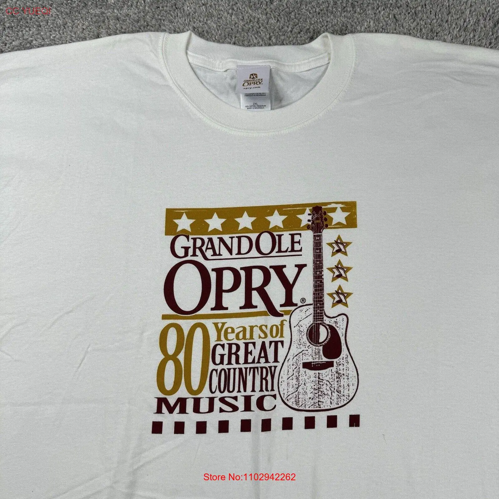 Футболка Grand Ole Opry Мужская Размер 2XL белая 80 лет