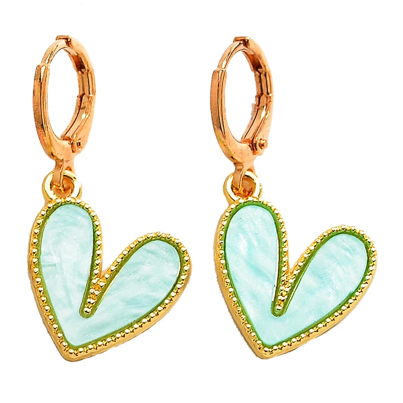 Женские серьги-кольца с эмалью 2 пары