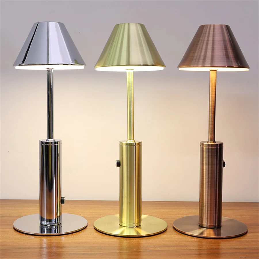 

Rechargeable LED Bar Table Lamp Three-Color Desk Lamp Bedside Night Light Cordless Bar Coffee Store Atmosphere Table Lamp