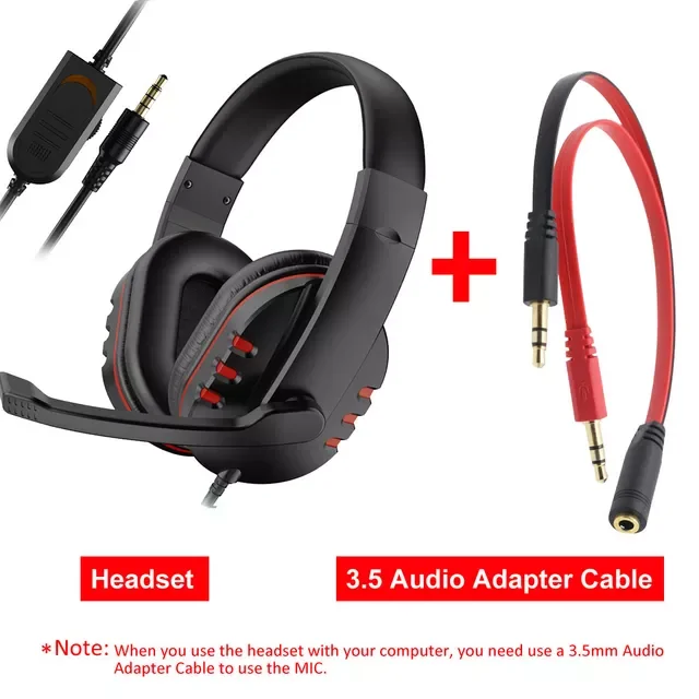 Gaming Headset For Xbox one PS4 PC 3.5mm Wired Over-Head Gamer Headphone With Microphone Volume Control Game Earphone