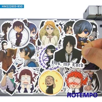 50 pieces classic cartoon black demon butler anime stickers for notebook phone laptop skateboard bike motorcycle car sticker toy