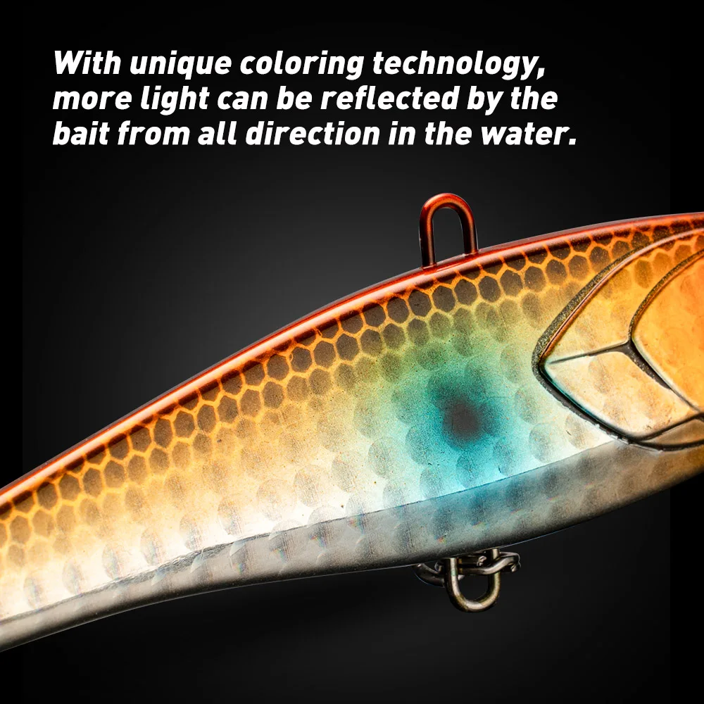 JOHNCOO 70mm/90mm Vibration Sinking Lures Winter Fishing Lure Lipless VIB fishing lure Wobbler Ice Balance for pike |