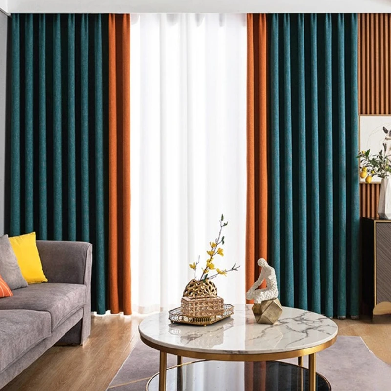 

High Blackout Curtains For Bedroom Living Room Dining Modern Nordic Light Luxury Fabric Curtains Blackout Kitchen Door