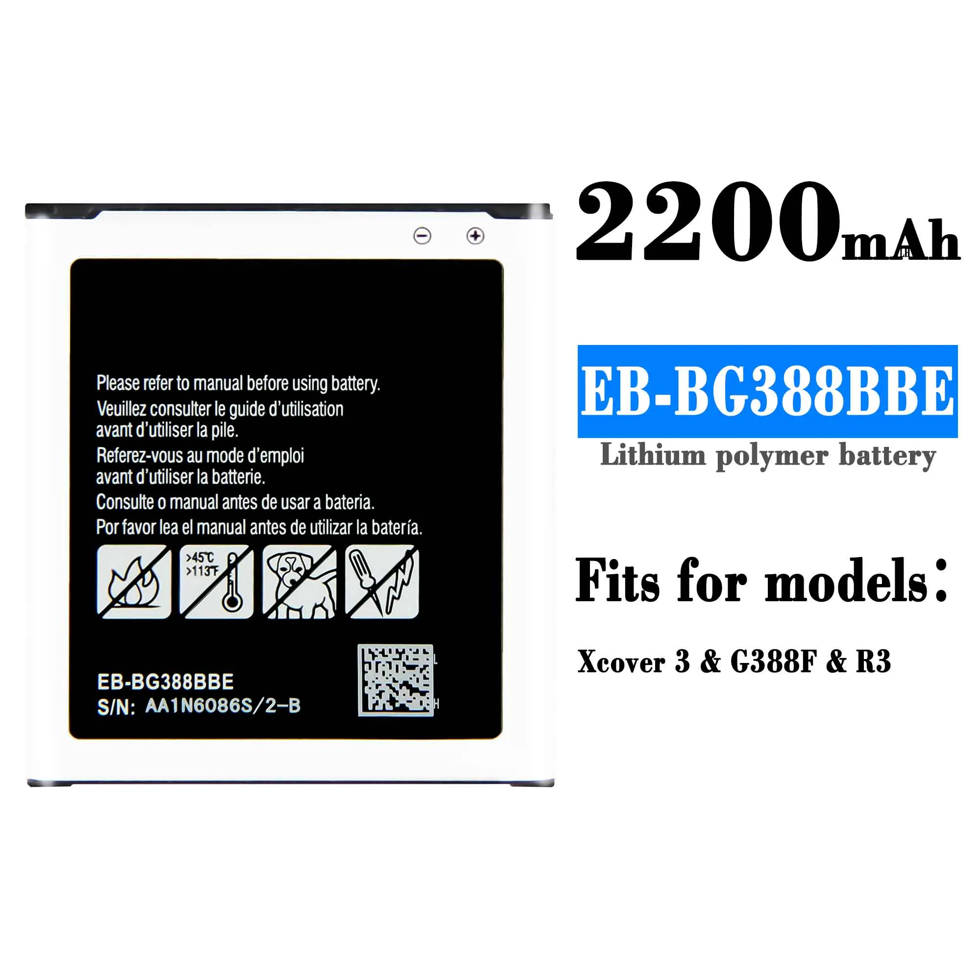

SAMSUNG Orginal EB-BG388BBE Replacement 2200mAh Battery For Samsung Galaxy Xcover 3 SM-G388 G388F G389F Batteries With NFC