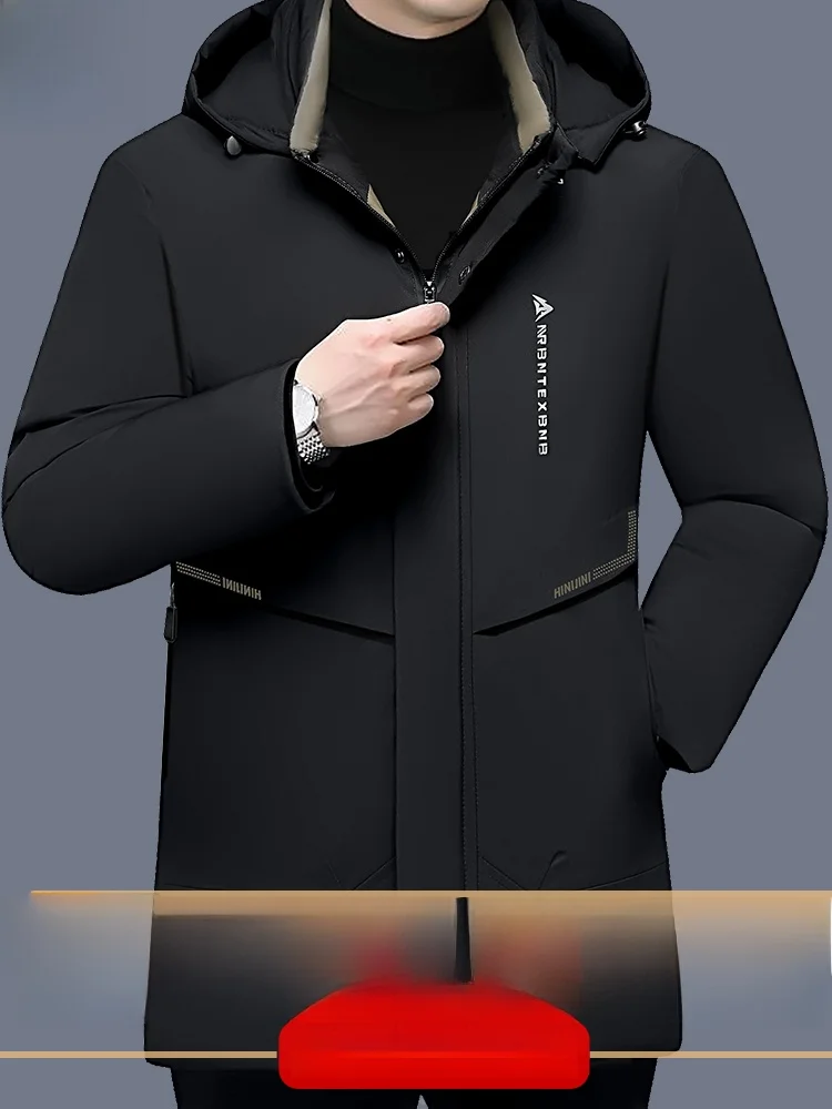 Woodpecker 2024 Winter New Cotton-Padded Coat Men's Cargo Windproof Warm Thickened Middle-Aged Daddy Clothes Top