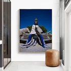 Модное настенное искусство в эстетике Африканской девушки, картины на холсте, современное художественное искусство, красочные фигуры, плакаты, картины, украшение для гостиной