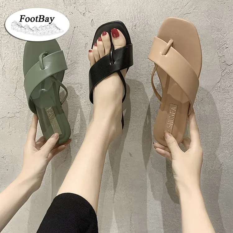 

Summer Slides for Women New Leather Women Slippers Flip Flops 2022