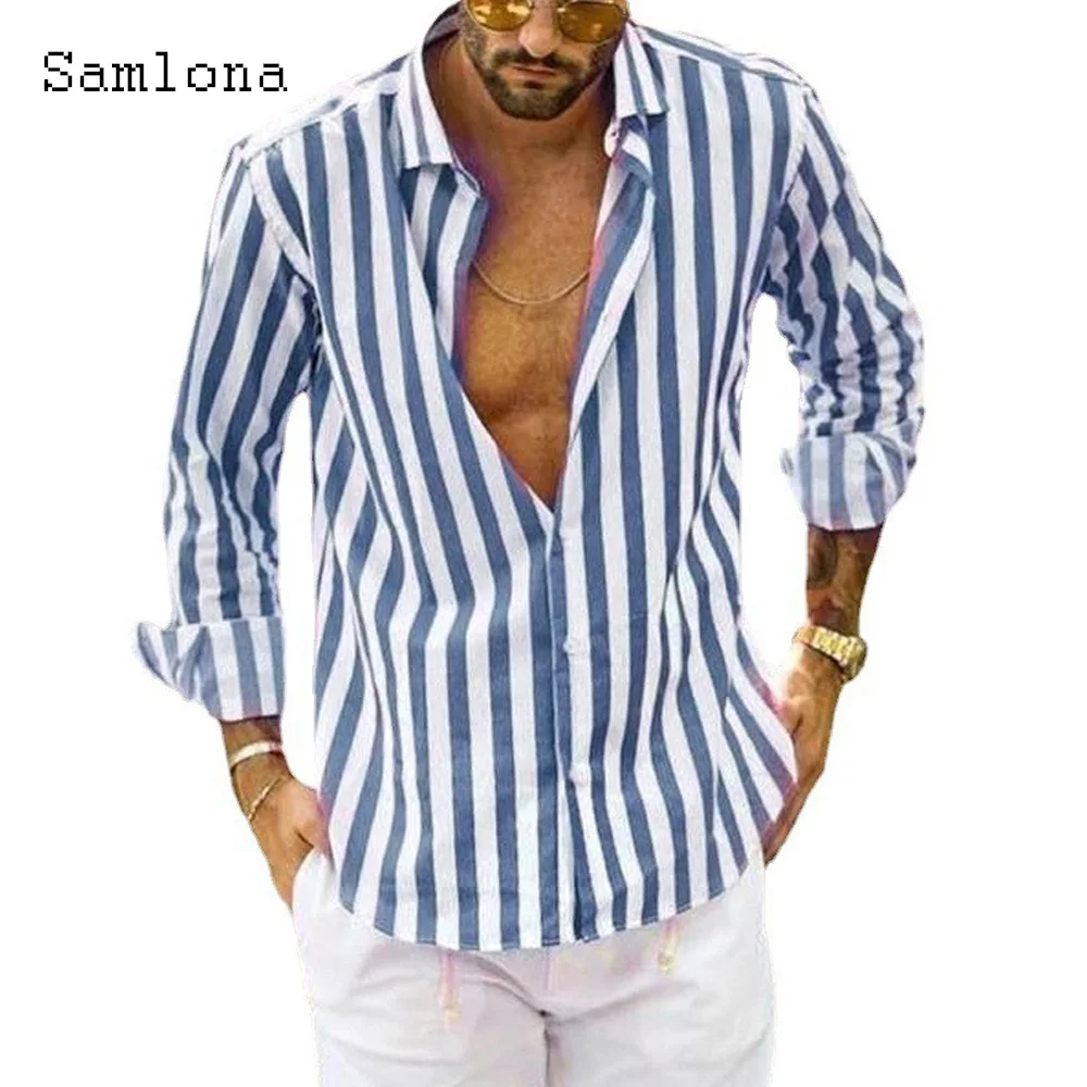 Large Size 5xl Men Elegant Shirt Blouses 2023 Summer Model Stripes Tops Long Sleeves Casual Male Shirt blusas Sexy Mens Clothing