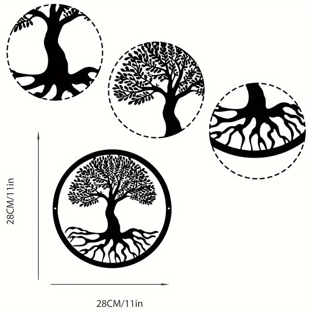 Современное Металлическое Настенное Искусство - Дизайн Древо Жизни 1 Шт.