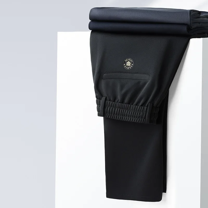 Новинка 2024 мужские повседневные деловые брюки из тонкого ледяного шелка с