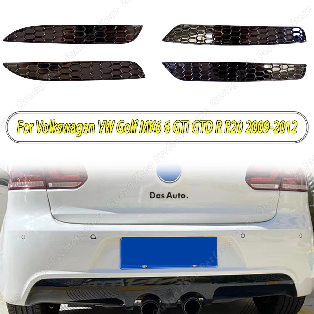 

For Volkswagen VW Golf MK6 GTI GTD R R20 2009-2012 Gloss Black Car Rear Bumpers Honeycomb Reflector ABS Plastic Accessories