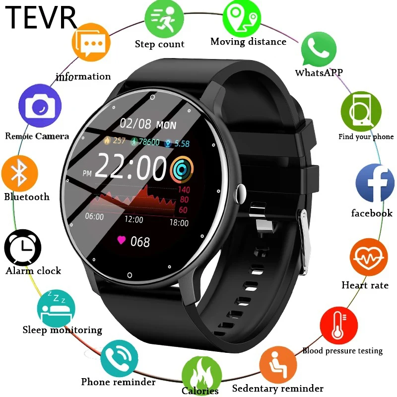 

Смарт-часы TEVR мужские с сенсорным экраном, водостойкие, IP67, Bluetooth