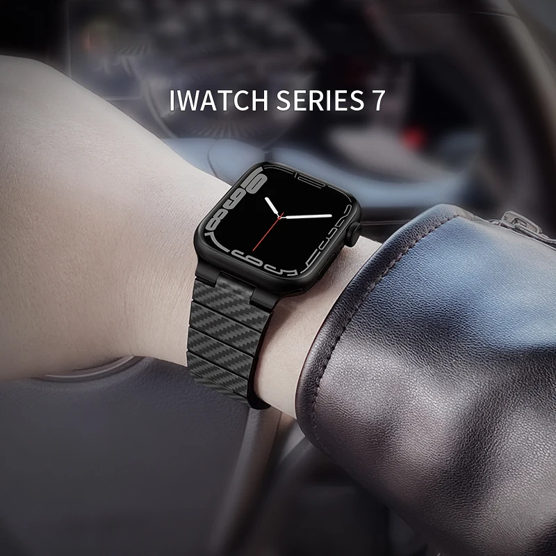 Carbon Fiber Watchband for Apple Watch Band 44mm 42mm 40mm 38mm 45mm Bracelet Strap for iwatch 7 6 SE 5 4 3 2 Series Accessories