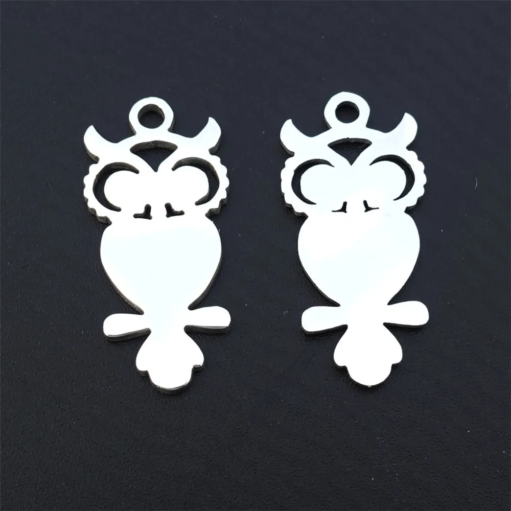 

Подвеска в виде Ночной Совы из нержавеющей стали для женщин, Ювелирная фурнитура «сделай сам» для изготовления сережек, ожерелий, 5 штук