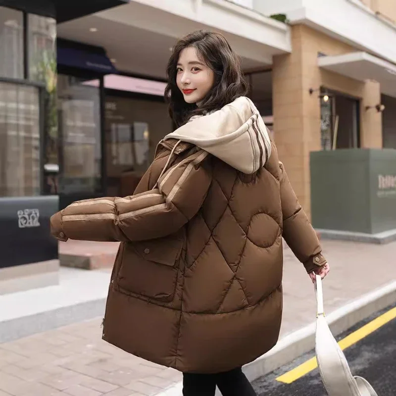 Зимняя новая модная Толстая Женская свободная куртка высококачественная одежда