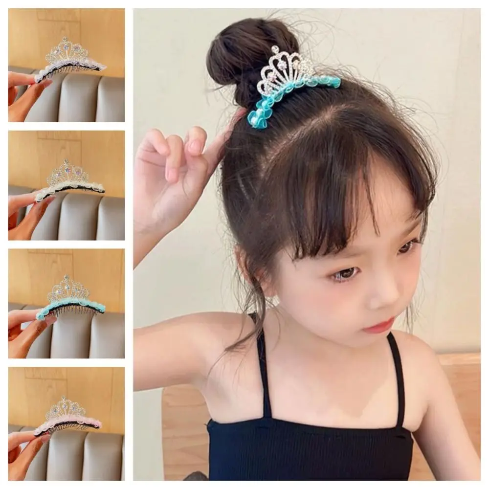 

Star Crown Hair Comb Princess Jewelry Korean Shiny Broken Hair Artifact Hairband Pearl Hair Styling Accessory Little Girl