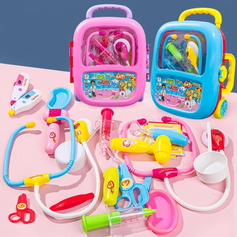 

Children's doctor toy set baby play home injection stethoscope medicine box simulation trolley medical box