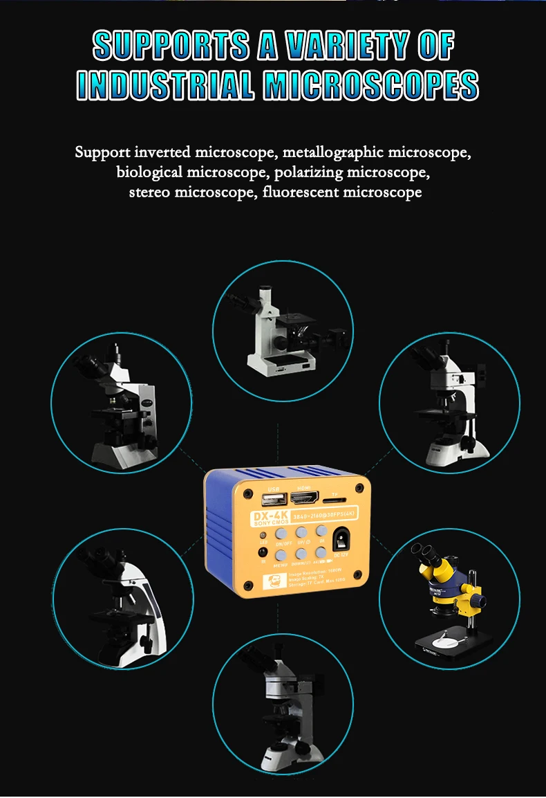 Микроскоп HD Camera MECHANIC DX-4K 16 миллионов пикселей видеозапись высокого разрешения CMOS