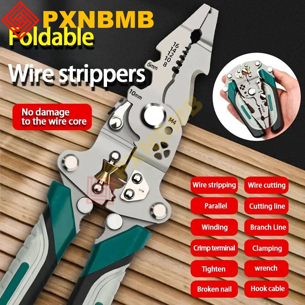 

Складной щипцы для зачистки проводов, щипцы для резки кабеля, плоскогубцы для электрика, инструмент для резки кабеля, инструмент для зачистки проводов с электрической тестовой ручкой