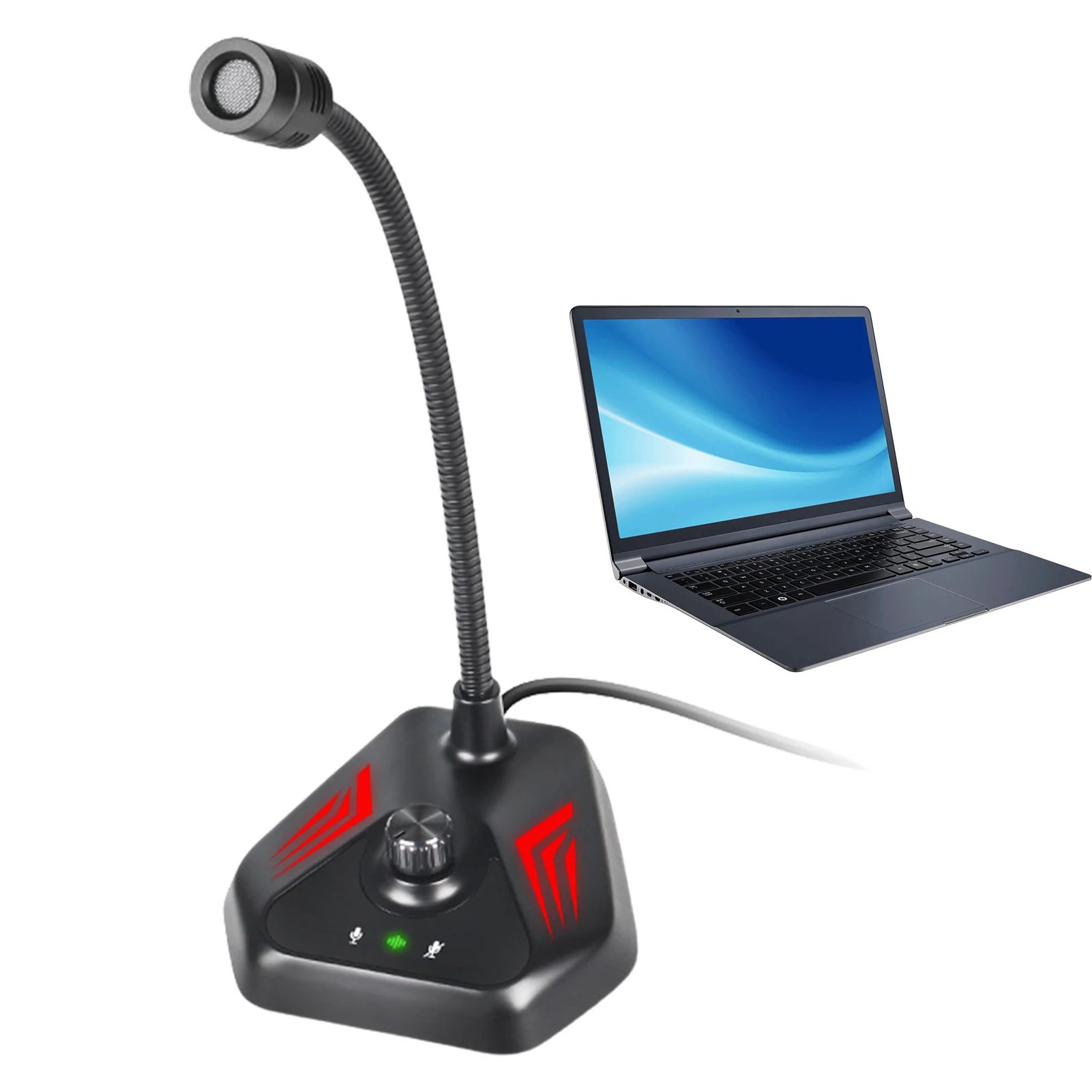 

Компьютерный USB-микрофон с эффектом RGB и отключением звука