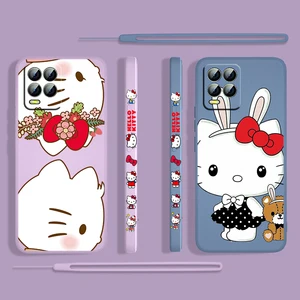anime hello kitty cute girls for oppo realme 50i 50a 9i 8i 6 pro find x3 lite neo gt master a9 a5 5g liquid left rope phone case free global shipping