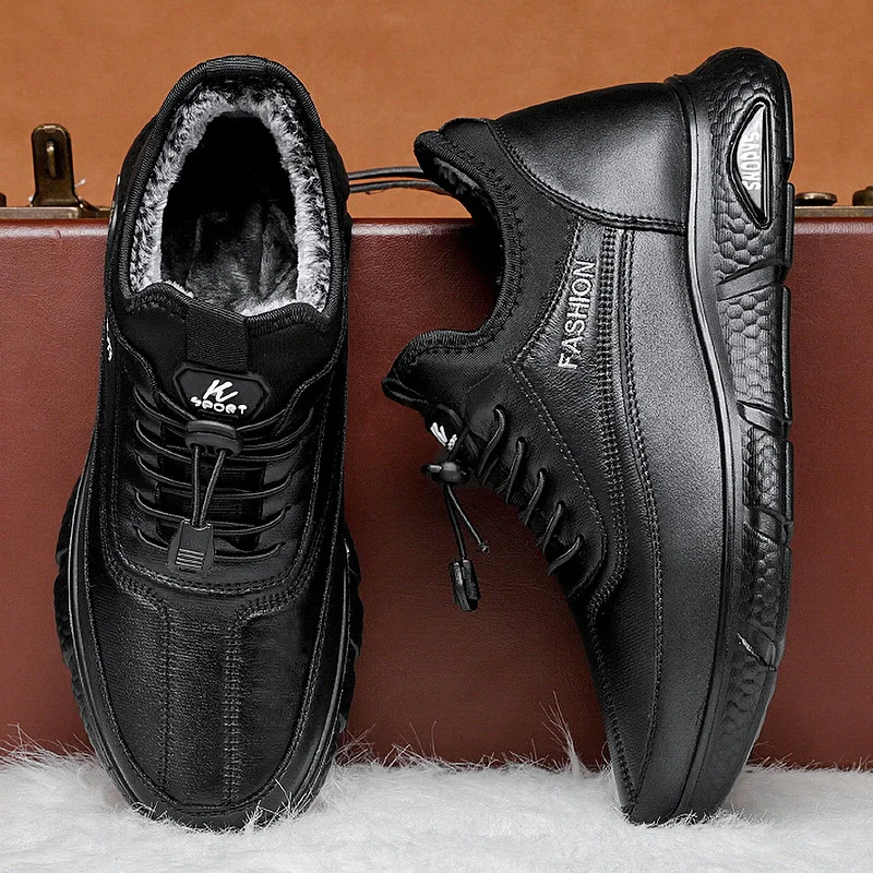 Cotton shoes casual warm snow boots men Winter Plush Boots Men Warm Snow Ankle Boots Man High Quality Action Leather Sneakers