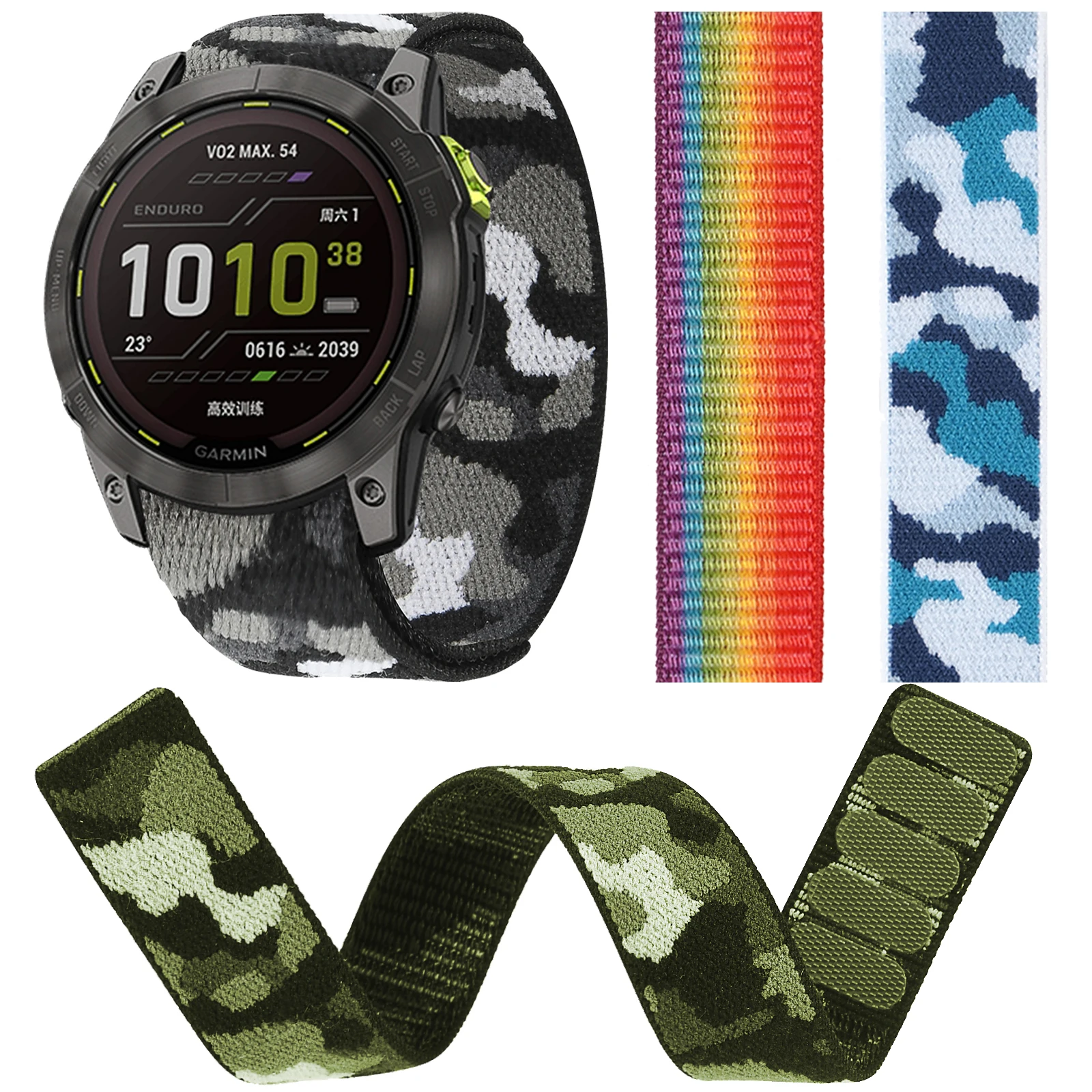 

Ремешок нейлоновый на липучке для Garmin Enduro 2 Band Fenix 7 7X 6 6X Pro 5X Plus/Mk2/Epix Gen 2/Forerunner 955 745, 26/22 мм