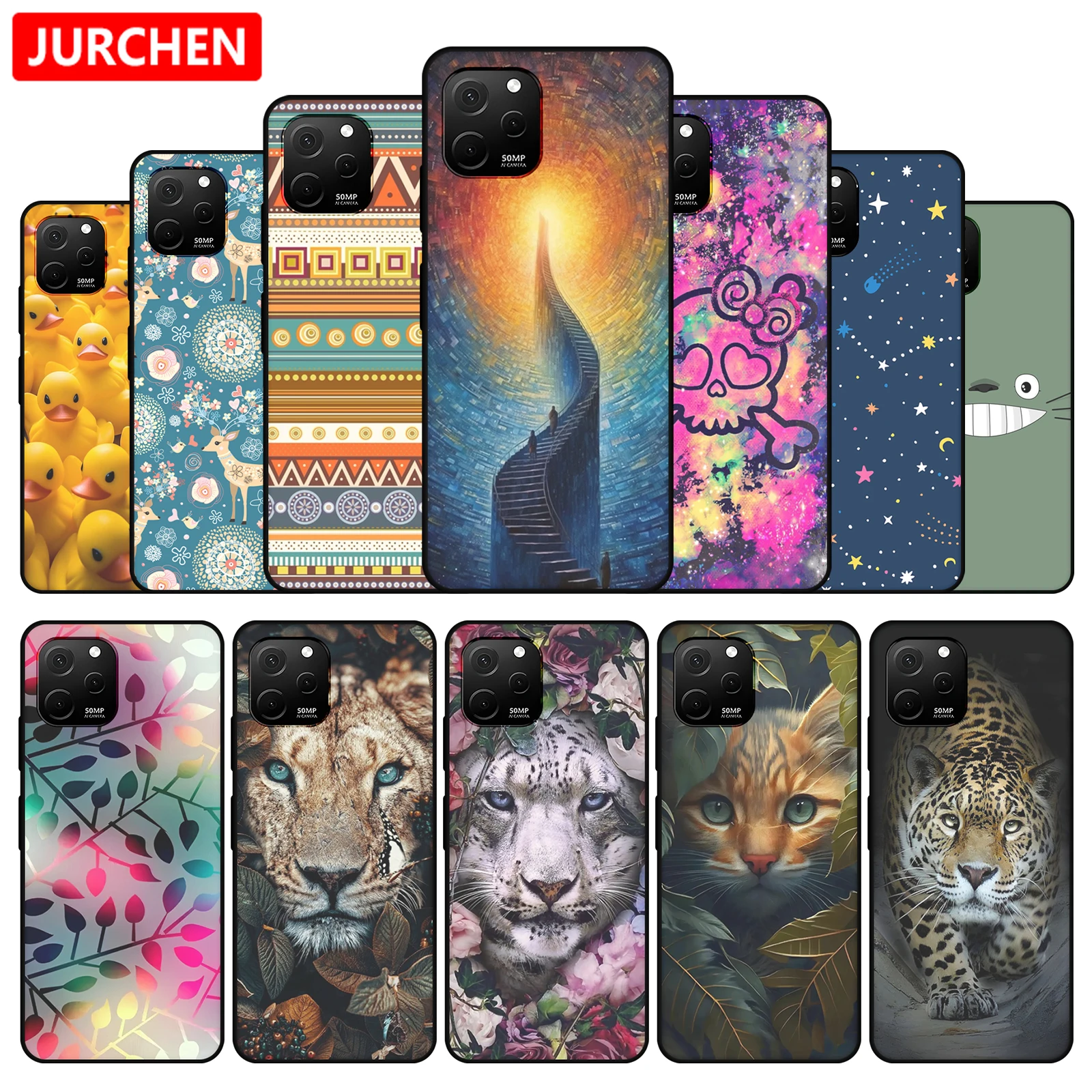 Силиконовый чехол для телефона Huawei Nova Y61 милые Чехлы Hauwei Navo Y 61 с тигром собакой