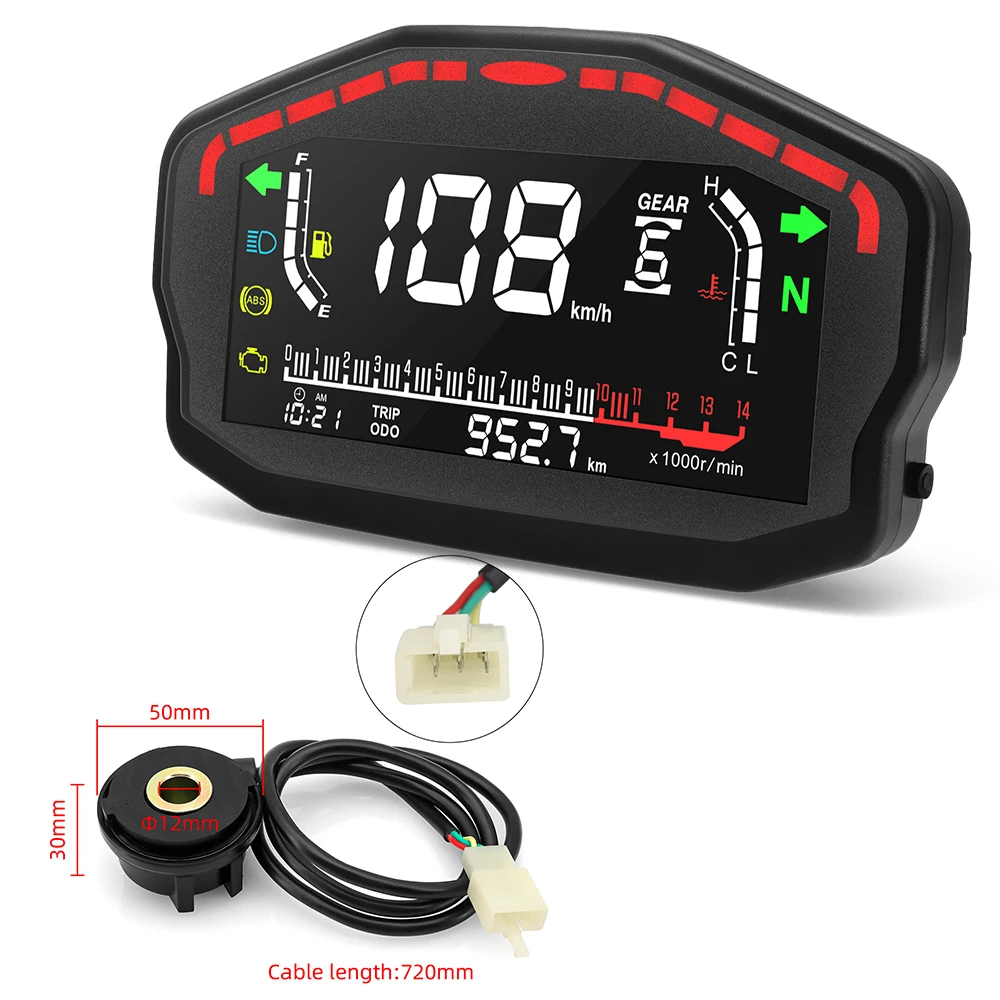 

Цифровая мотоциклетная доска, счетчики, спидометр, бензиновые мотоциклы для взрослых, цифровая ЖК-панель приборной панели, универсальная для Suzuki Kawasaki