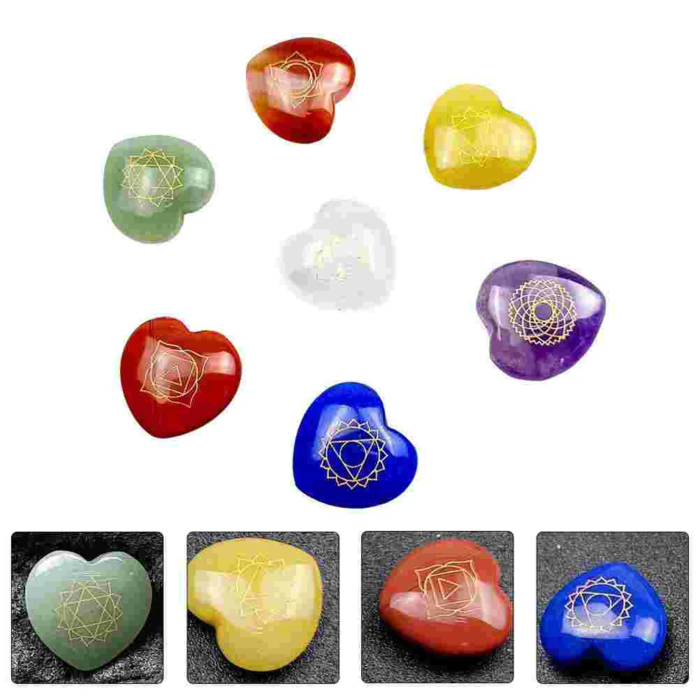 

Crystal Stone Chakra Heal Heart Amethyst Opal Meditation Stones Yoga Rose Gemstone Love Polished Natural Palm Colorful