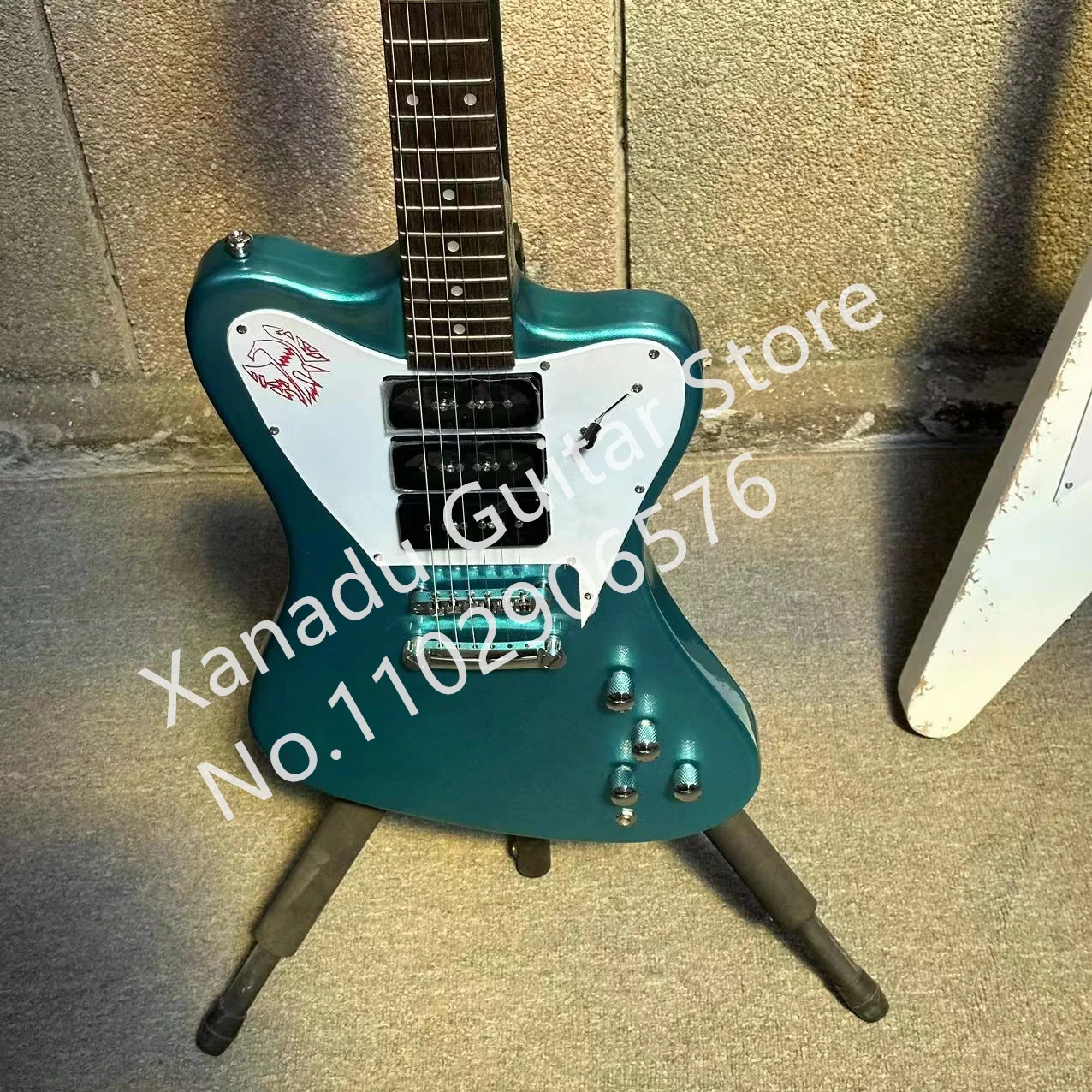 

Custom Special Shape electric Guitar Dark Green Dark Blue color Guitar Free Ship