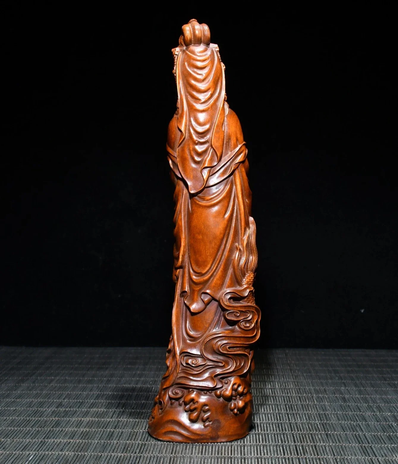 Китайские антиквариат винтажные резные изысканные статуи Дракона Кван Инь