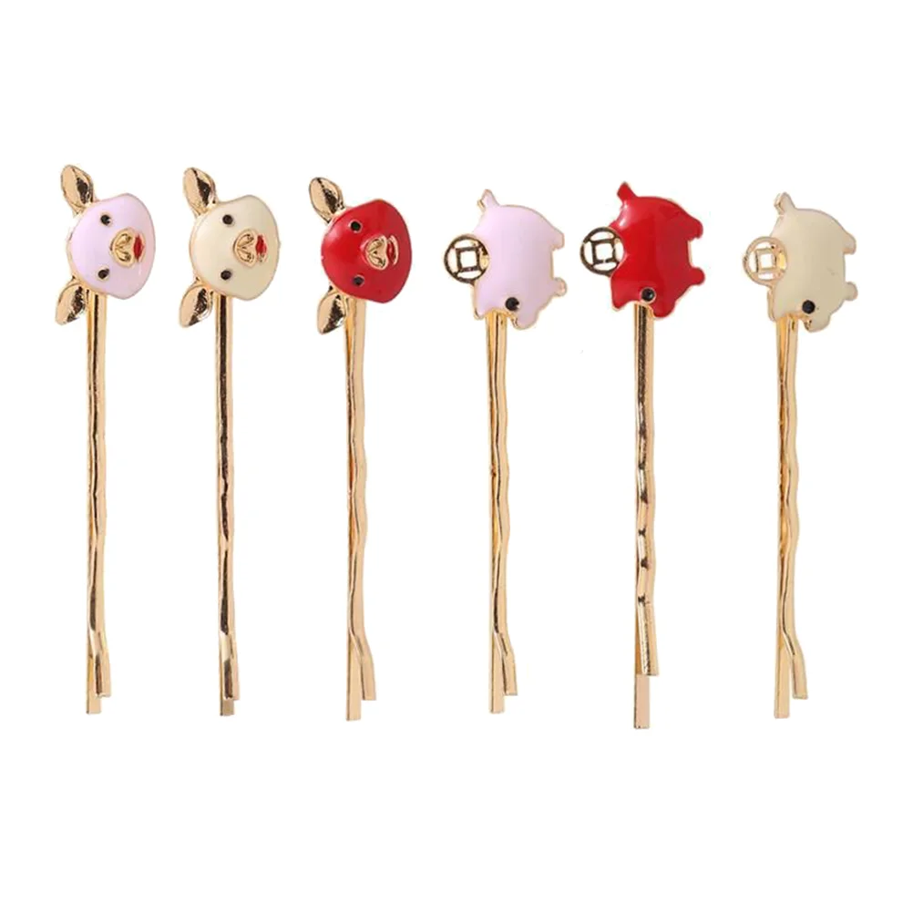 

Bobbyhair Clips Hairpins Animal Barrettes Birthday Rhinestone Piggy Decorative Accessories Snap Metal Alligator Golden