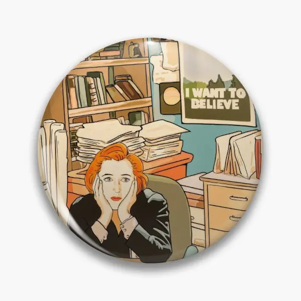 The Skeptical Dana Scully In The Mulder  Soft Button Pin Jewelry Cartoon Clothes Hat Brooch Badge Metal Funny Cute Decor
