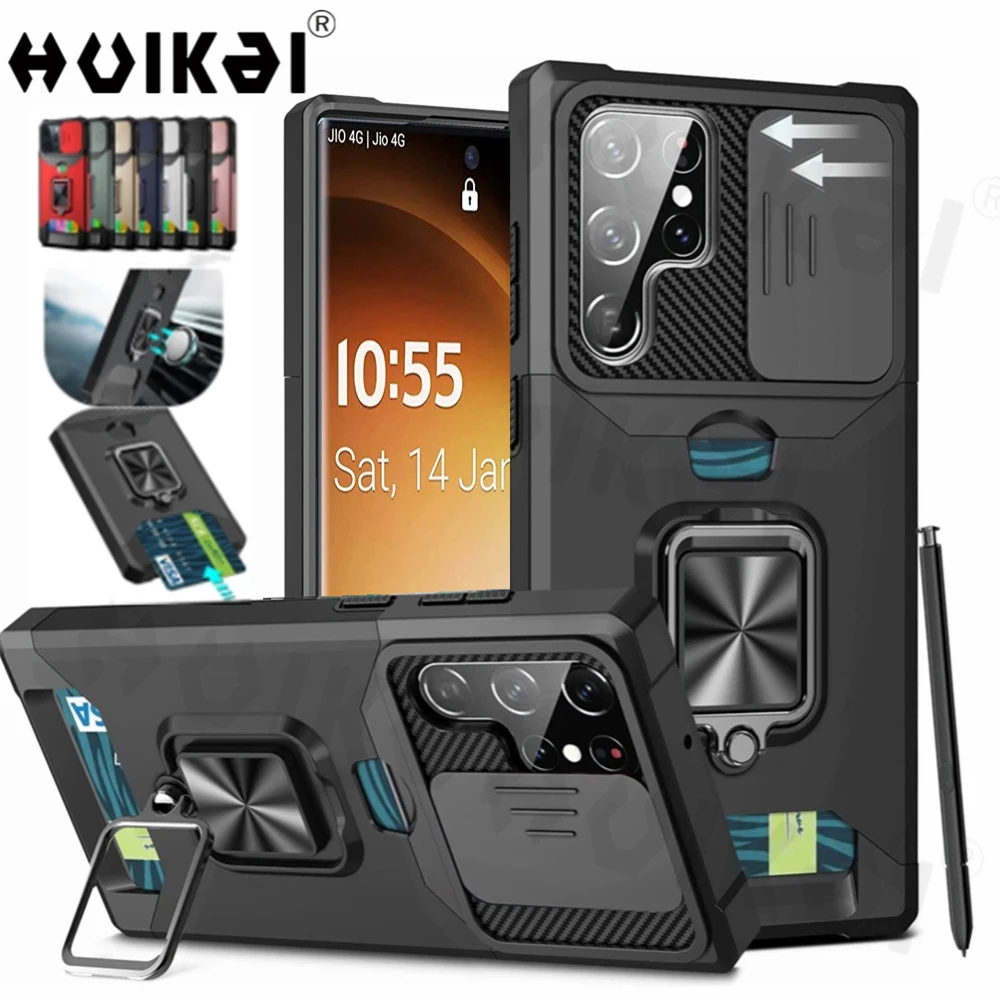 

Shockproof Wallet Card Cover Case for Samsung Galaxy S23 Ultra S21 FE S22 Note 20 Ultra A14 A53 A13 A73 Heavy Duty Armor Style