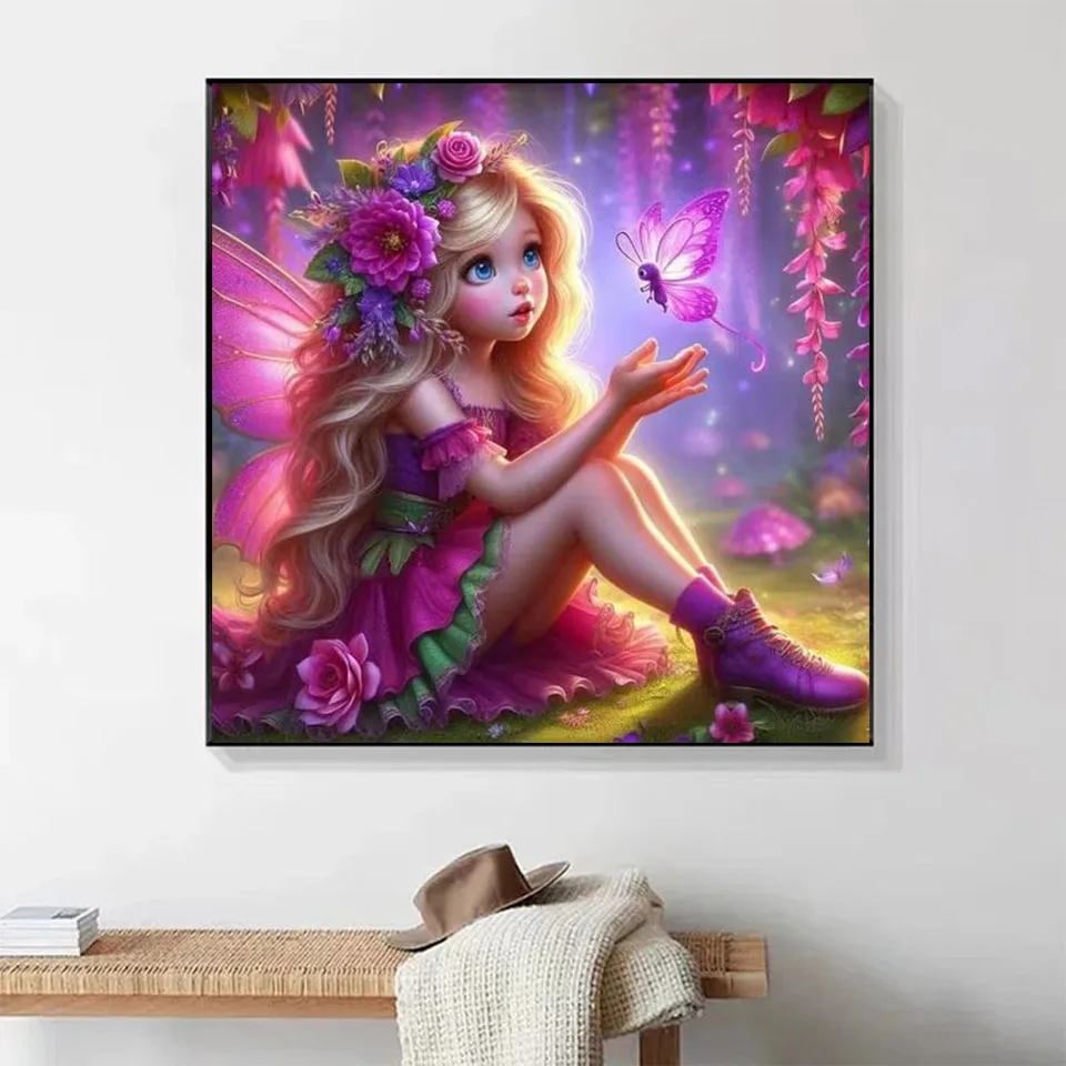 Фея алмазная живопись мультфильм эльф девушка DIY Алмазная вышивка красочный