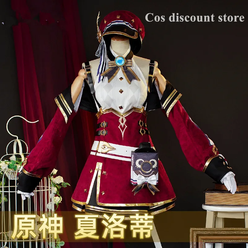 

Charlotte Cosplay Costume Game Genshin Impact Women Girls Fountaine Cos Clothes Comic-con Party Role Play Clothing Full Set New