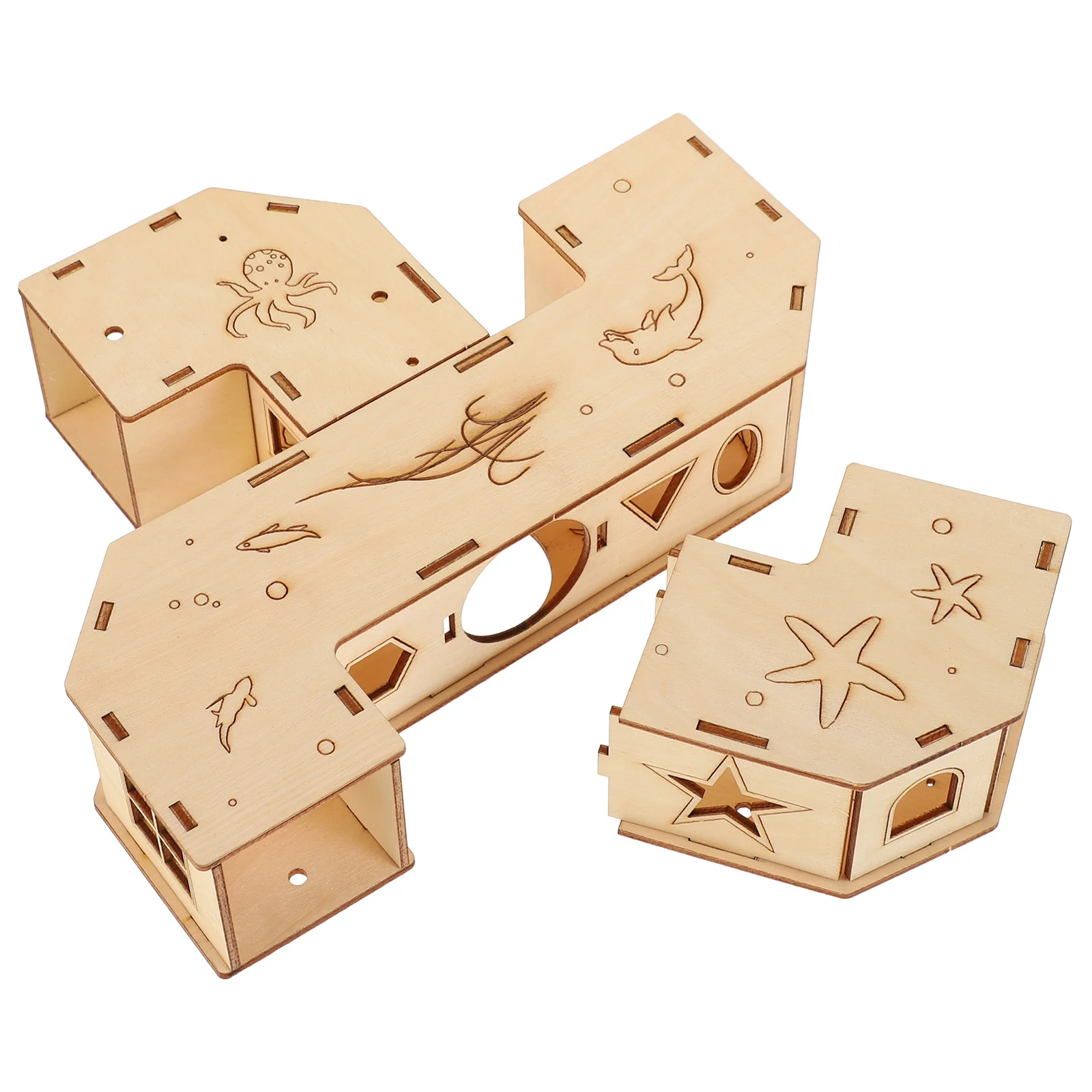 

Animal Chew Toy Wooden Hamster Hut Ferret Toys Hamster Castle Squirrel Toys Hamster Tunnel Toy Sports Pet Tunnel House