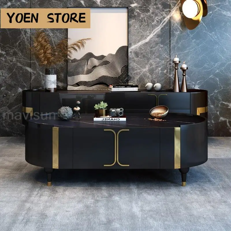 

Mavisun Simple Coffee Table For Living Room Home Decore Golden Finish Black Paint Pine Wood Frame 1.4 Meters Modern Center Table