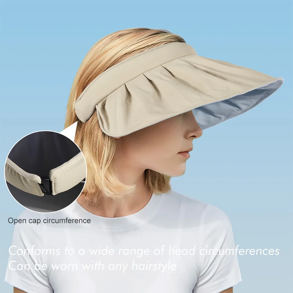 Sun UV Protection Running Caps Summer Foldable Wide Brim Sunshade Sun Hat Outdoor Sport Beach Golf Tennis Headband Baseball Caps
