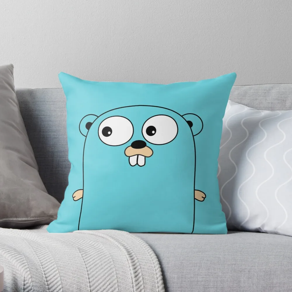 

Golang Gopher декоративная подушка, наволочка, наволочка для дома, чехол для подушки 45x45 см