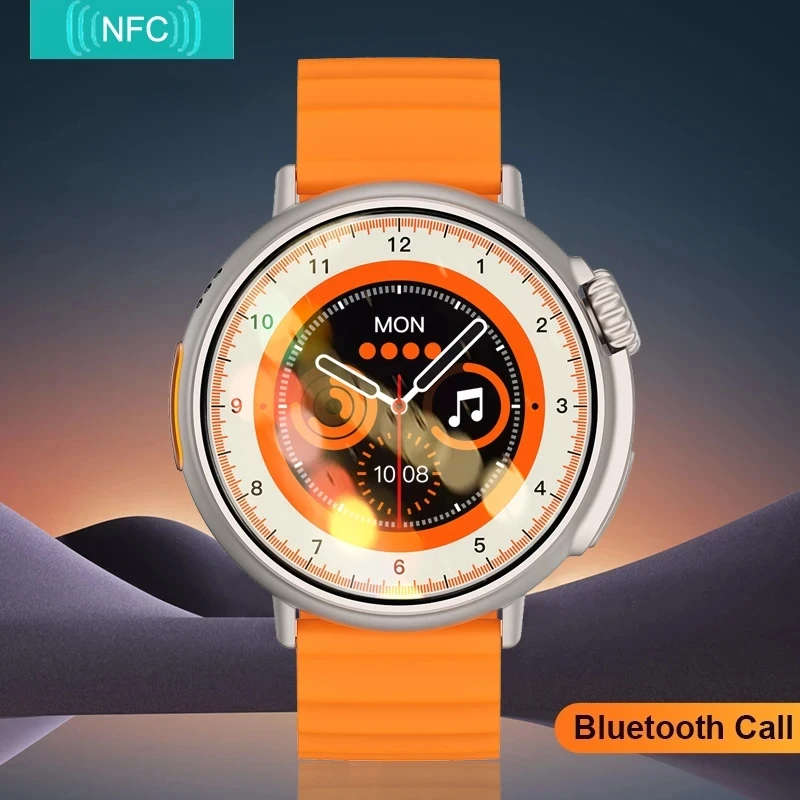 

2023 NFC Smart Watch For Men Women AMOLED Screen Voice Assistant Sports Fitness Watches Bluetooth Call Man Heart Rate Smartwatch