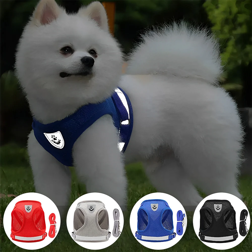 

Dog Outdoor Leash Adjustable Reflective Harness Vest Puppy Walking Vest Collar Rabbit Pet Kitten Dog Accessories Rope Collor Cat