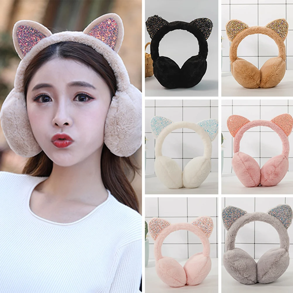

Cute Bear Ears Plush Earmuffs Children Cartoon Animals Winter WarmEar Warmers Women Men Faux Furry Earmuffs Headband Ear Covers
